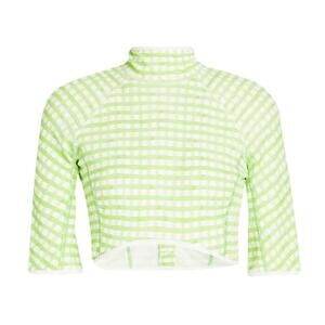 JACQUEMUS Tuba cropped gingham jersey turtleneck top